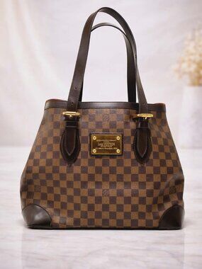 Authentic Louis Vuitton Hampstead MM Damier Ebene Tote Brown LV Shoulder Bag
